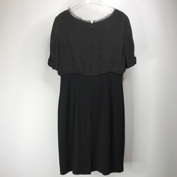 Eliza J Dress Black Silk Special Occasion Party Date Cocktail Wedding LBD Prom - Picture 5 of 16